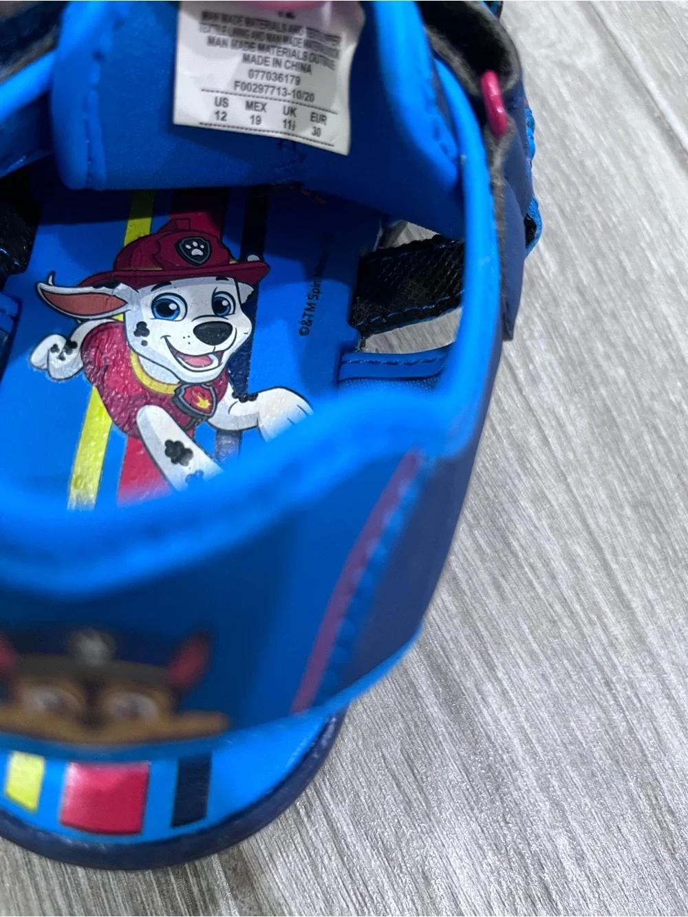 Paw Patrol Navy and Bright Blue Kids' Closed-Toe Sandals with Red Accents
